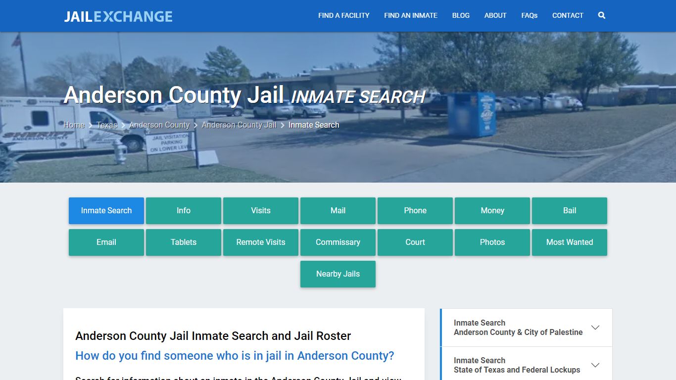 Inmate Search: Roster & Mugshots - Anderson County Jail, TX